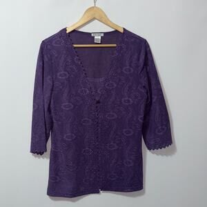 Belle amie purple blouse women’s size petite large